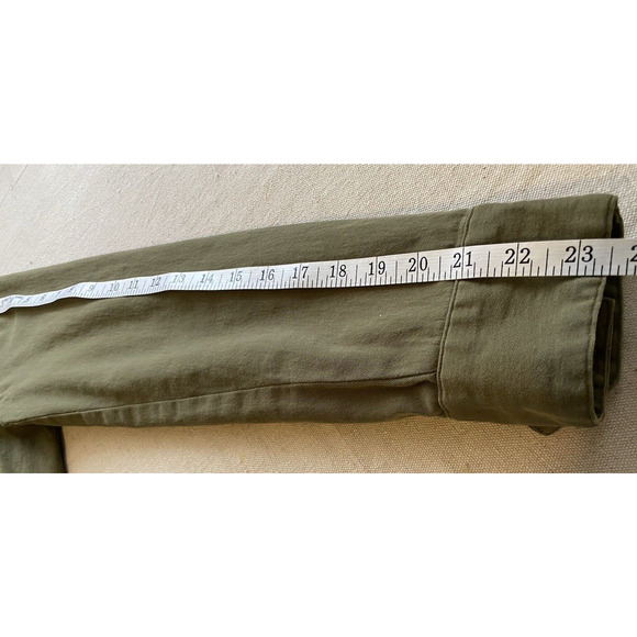 Travel Smith Womens Canvas Coat Size Medium Green Cotton Cargo Utility Jacket - Picture 15 of 16